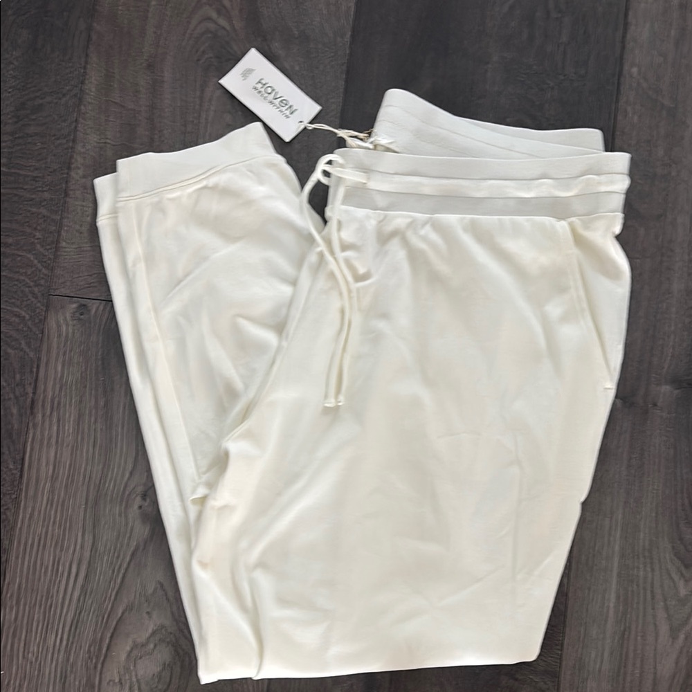 Haven Well Within, White Track Pants for Women, NWT, XL